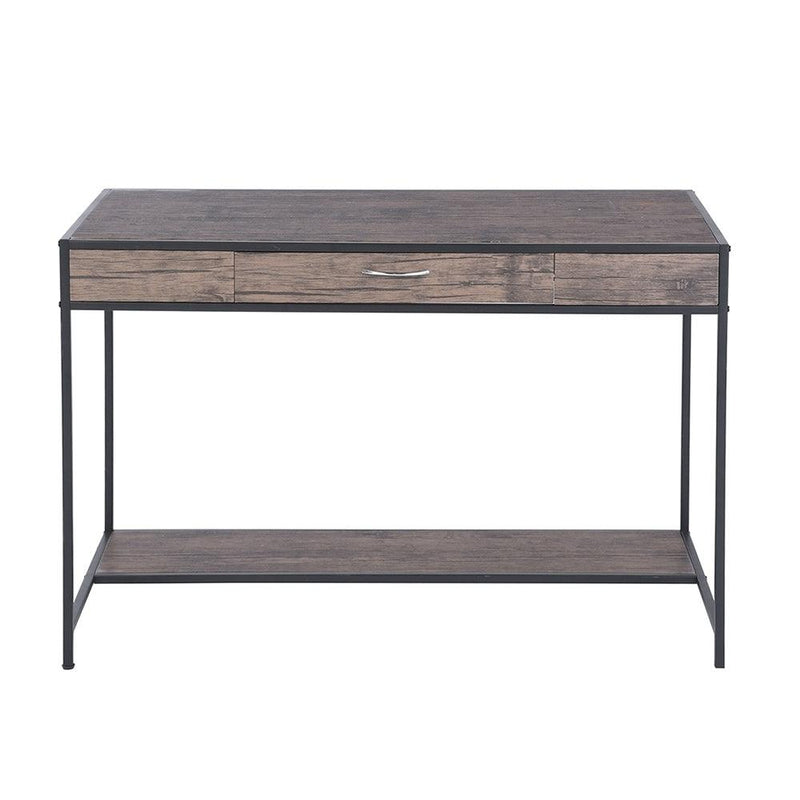 43.3"W x 21.6"D x 29.3"H Computer Desk with One Drawer, Walnut & Black - Supfirm