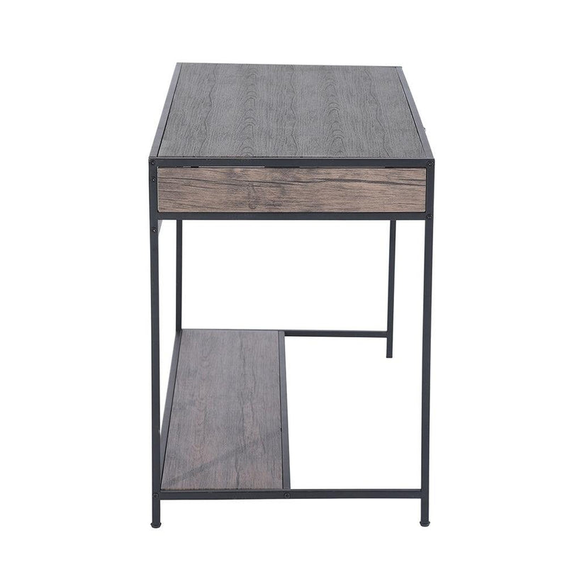 43.3"W x 21.6"D x 29.3"H Computer Desk with One Drawer, Walnut & Black - Supfirm