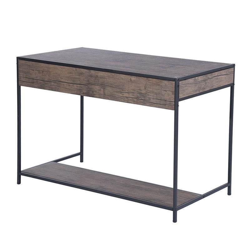 43.3"W x 21.6"D x 29.3"H Computer Desk with One Drawer, Walnut & Black - Supfirm