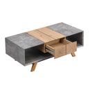 43.31'' Luxury Coffee Table with Drawer, Farmhouse & Industrial Table, Rectangular Table for Living Room - Supfirm