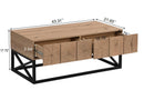 43.31'' Luxury Coffee Table with Two Drawers, Industrial Coffee Table for Living Room, Bedroom & Office - Supfirm