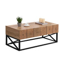 43.31'' Luxury Coffee Table with Two Drawers, Industrial Coffee Table for Living Room, Bedroom & Office - Supfirm