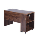 47.4" L Computer Desk with movable bookcase, brown - Supfirm