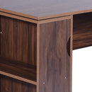 47.4" L Computer Desk with movable bookcase, brown - Supfirm