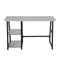 47.4"W X 19.7"D X 28.9"H Wooden Desk with 2 Storage Racks - GREY & BLACK - Supfirm