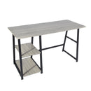 47.4"W X 19.7"D X 28.9"H Wooden Desk with 2 Storage Racks - GREY & BLACK - Supfirm