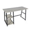 47.4"W X 19.7"D X 28.9"H Wooden Desk with 2 Storage Racks - GREY & BLACK - Supfirm