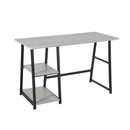 47.4"W X 19.7"D X 28.9"H Wooden Desk with 2 Storage Racks - GREY & BLACK - Supfirm