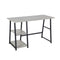 47.4"W X 19.7"D X 28.9"H Wooden Desk with 2 Storage Racks - GREY & BLACK - Supfirm