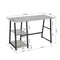 47.4"W X 19.7"D X 28.9"H Wooden Desk with 2 Storage Racks - GREY & BLACK - Supfirm