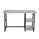 47.4"W X 19.7"D X 28.9"H Wooden Desk with 2 Storage Racks - GREY & BLACK - Supfirm