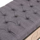 48'' Ottoman with Storage for Bedroom Upholstered Storage Benches Wood JOY End of Bed Bench (Dark Gray) - Supfirm