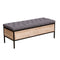 48'' Ottoman with Storage for Bedroom Upholstered Storage Benches Wood JOY End of Bed Bench (Dark Gray) - Supfirm