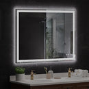 48×36 inch LED-Lit bathroom mirror, wall mounted anti-fog memory Adjustable Brightness front and back light Rectangular Vanity mirror - Supfirm