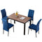 5-Piece Dining Set Including Blue Velvet High Back Nordic Dining Chair & Creative Design MDF Dining Table - Supfirm