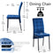 5-Piece Dining Set Including Blue Velvet High Back Nordic Dining Chair & Creative Design MDF Dining Table - Supfirm