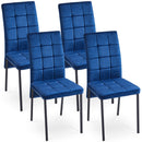 5-Piece Dining Set Including Blue Velvet High Back Nordic Dining Chair & Creative Design MDF Dining Table - Supfirm