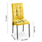 5-Piece Dining Set Including Yellow Velvet High Back Nordic Dining Chair & Creative Design MDF Dining Table - Supfirm