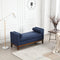 53.5"W Elegant Upholstered Bench, Ottoman with Wood Legs & Bolster Pillows for End of Bed, Bedroom, Living Room, Entryway, Navy - Supfirm