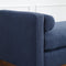 53.5"W Elegant Upholstered Bench, Ottoman with Wood Legs & Bolster Pillows for End of Bed, Bedroom, Living Room, Entryway, Navy - Supfirm