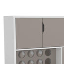 54 Inch 2 Door Wine Cubbies Bar Cabinet TV Entertainment Console, Wine Rack, 1 Drawer, White, Gray - Supfirm