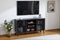 55" TV Stand for TVs up to 60 Inch, Mid-Century Modern TV Cabinet Entertainment Center with Storage Shelves, Media Console with 2 Hollowed-Out Doors for Living Room Media Room, Black - Supfirm