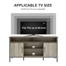 58-inch TV stand and media entertainment center console with up to 65-inch TV, open shelving and two storage cabinets, six support legs with adjustable feet,Rustic, Gray,58" x 15.7" x 29.7" - Supfirm