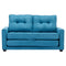 59.4" Loveseat Sofa with Pull-Out Bed Modern Upholstered Couch with Side Pocket for Living Room Office, Blue - Supfirm