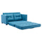 59.4" Loveseat Sofa with Pull-Out Bed Modern Upholstered Couch with Side Pocket for Living Room Office, Blue - Supfirm