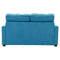 59.4" Loveseat Sofa with Pull-Out Bed Modern Upholstered Couch with Side Pocket for Living Room Office, Blue - Supfirm