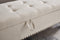 59" Bed Bench Ottoman with Storage Beige Fabric - Supfirm