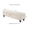 59" Bed Bench Ottoman with Storage Beige Fabric - Supfirm