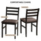 5PCS Stylish Dining Table Set 4 Upholstered Chairs with Ladder Back Design for Dining Room Kitchen Brown Cushion and Black (=OLD SKU:W69177433) - Supfirm