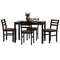 5PCS Stylish Dining Table Set 4 Upholstered Chairs with Ladder Back Design for Dining Room Kitchen Brown Cushion and Black (=OLD SKU:W69177433) - Supfirm