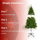 Supfirm 6-FT Artificial Christmas Tree with 1079 Tips,260LED, Unlit Hinged Spruce PVC/PE Xmas Tree for Indoor Outdoor, Green - Supfirm