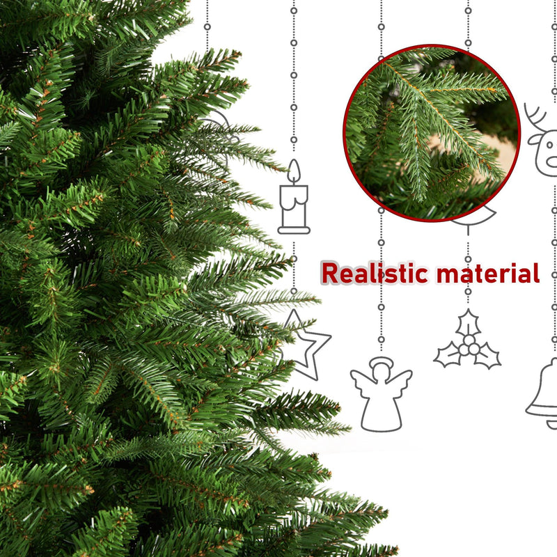 Supfirm 6-FT Artificial Christmas Tree with 1600 Tips,No Light, Unlit Hinged Spruce PVC/PE Xmas Tree for Indoor Outdoor, Green - Supfirm