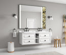 60*23*21in Wall Hung Doulble Sink Bath Vanity Cabinet Only in Bathroom Vanities without Tops - Supfirm