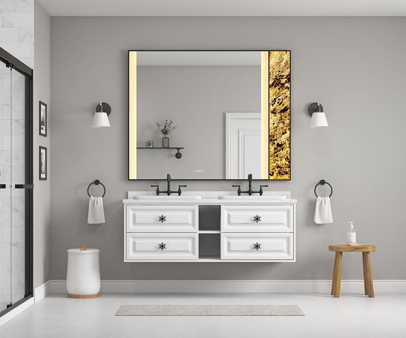 60*23*21in Wall Hung Doulble Sink Bath Vanity Cabinet Only in Bathroom Vanities without Tops - Supfirm