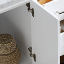 60" Double Bathroom Vanity Cabinet with Carrera Marble Top in White with Ceramic Sink and Back Splash - Supfirm