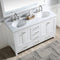 60" Double Bathroom Vanity Cabinet with Carrera Marble Top in White with Ceramic Sink and Back Splash - Supfirm