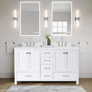 60 in Bathroom Vanity without Top and Sink, 60 inch Modern Freestanding Bathroom Storage Only, Bathroom Cabinet with Soft Close Doors and Drawers in White - Supfirm