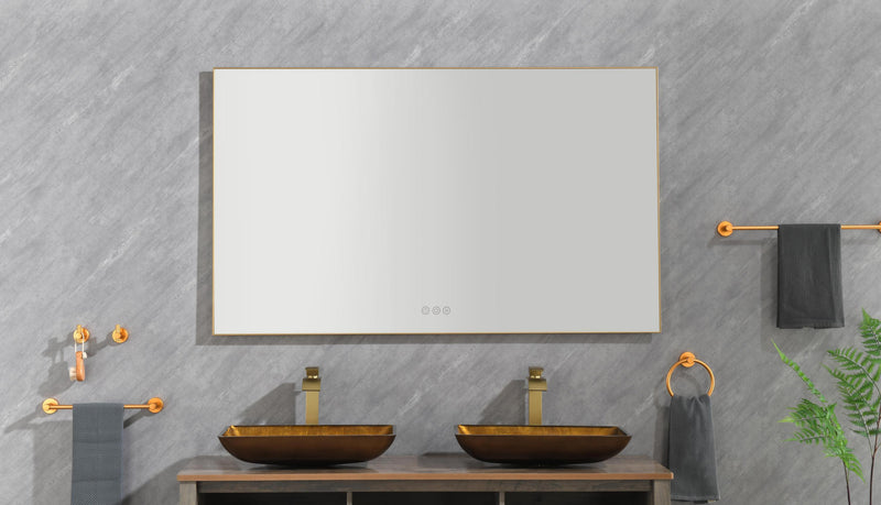 60x 36Inch LED Mirror Bathroom Vanity Mirror with Back Light, Wall Mount Anti-Fog Memory Large Adjustable Vanity Mirror - Supfirm