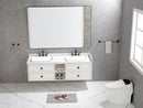 72*23*21in Wall Hung Doulble Sink Bath Vanity Cabinet Only in Bathroom Vanities without Tops - Supfirm