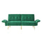 78" Italian Velvet Futon Sofa Bed, Convertible Sleeper Loveseat Couch with Folded Armrests and Storage Bags for Living Room and Small Space, Green 280g velvet - Supfirm