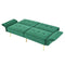 78" Italian Velvet Futon Sofa Bed, Convertible Sleeper Loveseat Couch with Folded Armrests and Storage Bags for Living Room and Small Space, Green 280g velvet - Supfirm