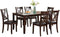 7pcs Dining Set Dining Table 6 Side Chairs Clean Espresso Finish Cushion Seats X Design back Chairs - Supfirm