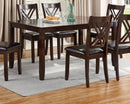 7pcs Dining Set Dining Table 6 Side Chairs Clean Espresso Finish Cushion Seats X Design back Chairs - Supfirm