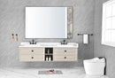 84*23*21in Wall Hung Doulble Sink Bath Vanity Cabinet Only in Bathroom Vanities without Tops - Supfirm