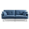 84.6” Extra Long Futon Adjustable Sofa Bed, Modern Tufted Fabric Folding Daybed Guest Bed, Upholstered Modern Convertible Sofa - Blue - Supfirm