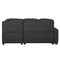 87.4"Sectional Sleeper Sofa with USB Charging Port and Plug Outlet,Pull-Out Sofa Bed with 3 Pillows, L-Shape Chaise for Living Room Small Apartment,Black (old sku SG000720AAB) - Supfirm